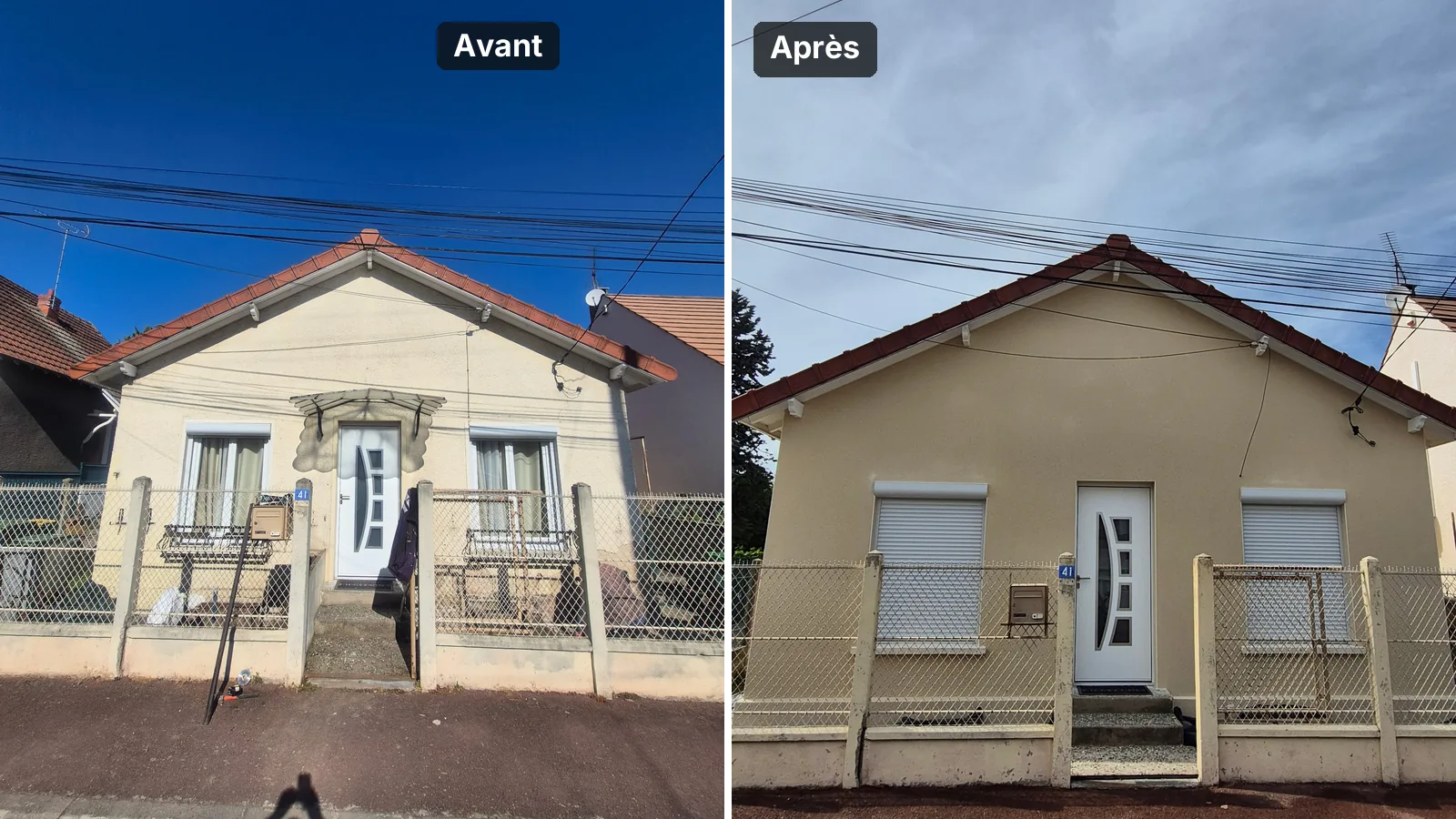 Service : Ravalement de façade : peinture et enduit projeté
